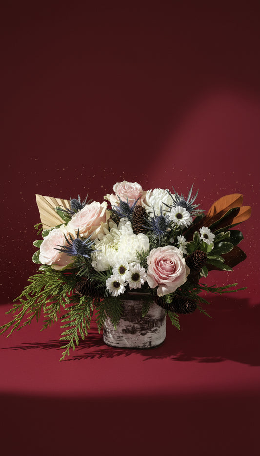 "Silent Night" Elegant Winter Arrangement | Formal Holiday Decor
